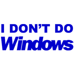 Preview of 'I Don't Do Windows' design.
